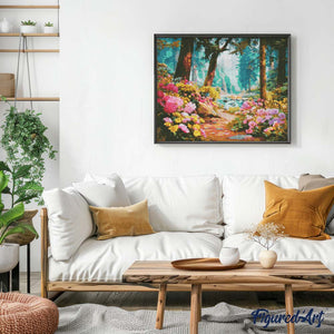 Diamond Painting - Ruscello tra i Fiori di Campo