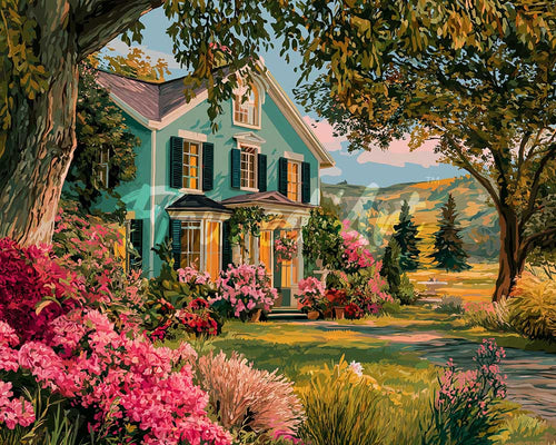 Diamond Painting - Portico sul Giardino Fiorito