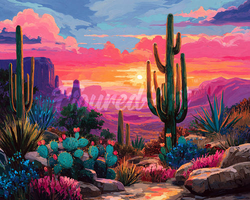 Diamond Painting - Paesaggio Desertico Colorato