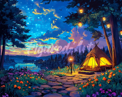 Diamond Painting - Notte di Campeggio Stellata