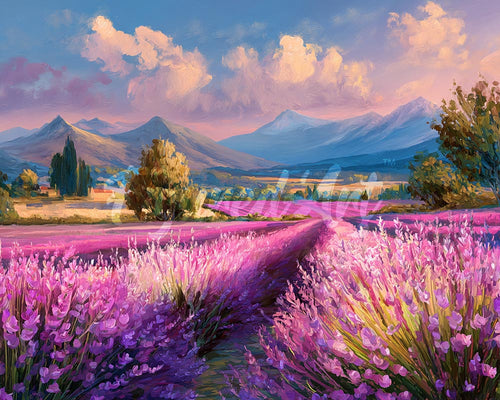 Diamond Painting - Campi di Lavanda al Tramonto