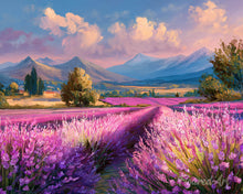 Carica l'immagine nel visualizzatore di Gallery, Diamond Painting - Campi di Lavanda al Tramonto