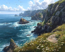 Carica l&#39;immagine nel visualizzatore di Gallery, Diamond Painting - Prato Fiorito sulla Scogliera