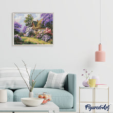 Carica l&#39;immagine nel visualizzatore di Gallery, Diamond Painting - Cottage con Giardino di Lillà