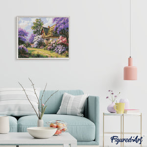 Diamond Painting - Cottage con Giardino di Lillà