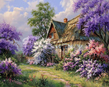 Carica l&#39;immagine nel visualizzatore di Gallery, Diamond Painting - Cottage con Giardino di Lillà
