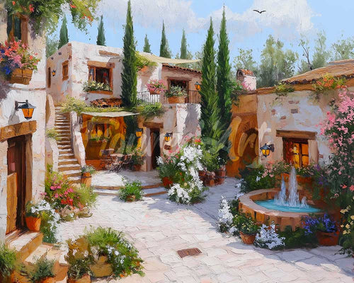 Diamond Painting - Cortile della Villa Bianca
