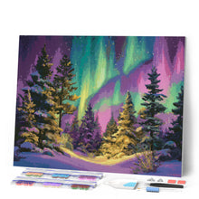 Carica l'immagine nel visualizzatore di Gallery, Diamond Painting - Foresta sotto l’Aurora
