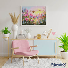 Carica l&#39;immagine nel visualizzatore di Gallery, Diamond Painting - Tramonto tra i Fiori di Campo