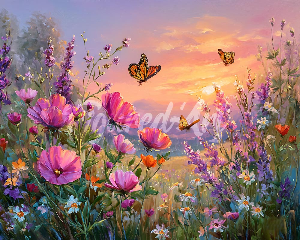 Diamond Painting - Tramonto tra i Fiori di Campo