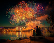 Carica l&#39;immagine nel visualizzatore di Gallery, Diamond Painting - Famiglia e Fuochi d’Artificio