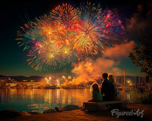 Carica l'immagine nel visualizzatore di Gallery, Diamond Painting - Famiglia e Fuochi d’Artificio