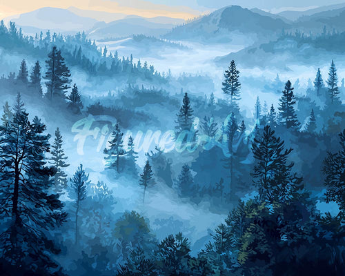 Diamond Painting - Nebbia tra i Pini