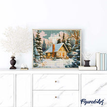 Carica l&#39;immagine nel visualizzatore di Gallery, Diamond Painting - Casetta Invernale