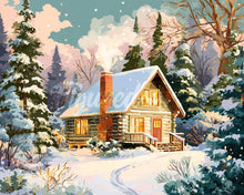 Carica l&#39;immagine nel visualizzatore di Gallery, Diamond Painting - Casetta Invernale