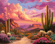 Carica l'immagine nel visualizzatore di Gallery, Diamond Painting - Valle dei Cactus al Tramonto