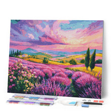 Carica l'immagine nel visualizzatore di Gallery, Diamond Painting - Colline di Lavanda al Tramonto