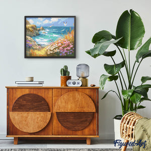 Diamond Painting - Vista sull’Oceano in Fiore