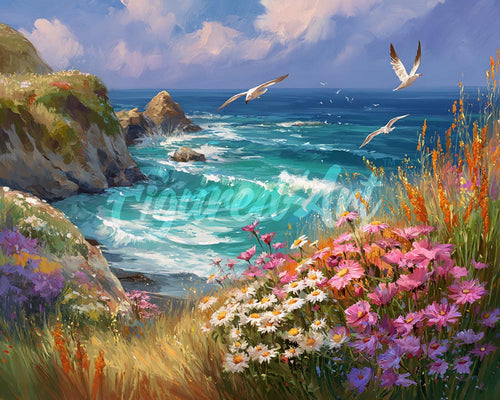Diamond Painting - Vista sull’Oceano in Fiore