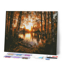 Carica l'immagine nel visualizzatore di Gallery, Diamond Painting - Lago tra le Betulle Dorate