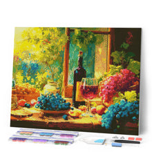 Carica l'immagine nel visualizzatore di Gallery, Diamond Painting - Bottiglia di Vino e Uva