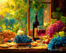 Carica l'immagine nel visualizzatore di Gallery, Diamond Painting - Bottiglia di Vino e Uva