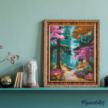Carica l&#39;immagine nel visualizzatore di Gallery, Diamond Painting - Sentiero Fiorito nel Bosco