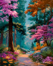 Carica l'immagine nel visualizzatore di Gallery, Diamond Painting - Sentiero Fiorito nel Bosco