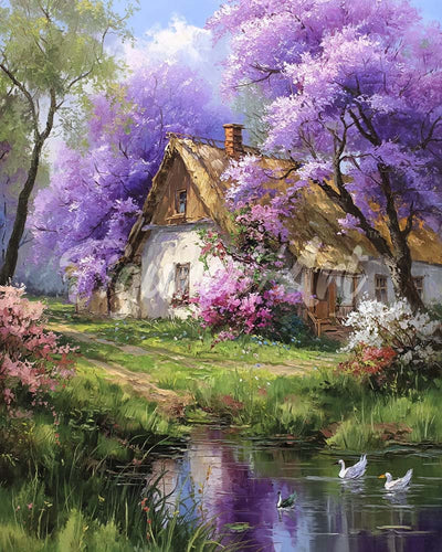 Diamond Painting - Cottage Jacaranda