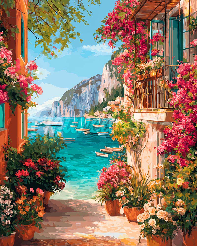 Diamond Painting - Vista sulla Riviera Italiana