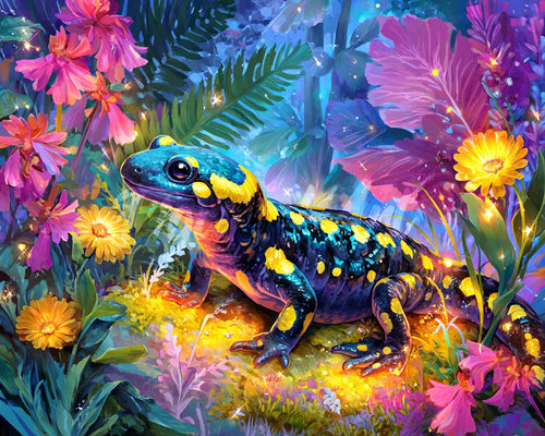 Diamond Painting - Salamandra a Pois