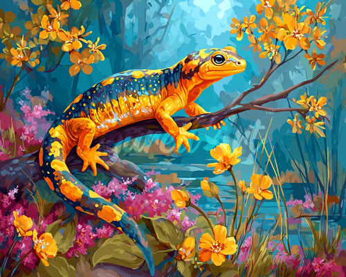 Diamond Painting - Salamandra Dorata