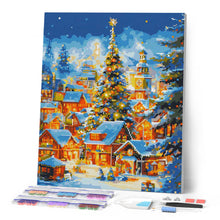 Carica l'immagine nel visualizzatore di Gallery, Diamond Painting - Villaggio di Natale Scintillante 40x50cm tela già incorniciata