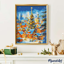 Carica l'immagine nel visualizzatore di Gallery, Diamond Painting - Villaggio di Natale Scintillante 40x50cm tela già incorniciata