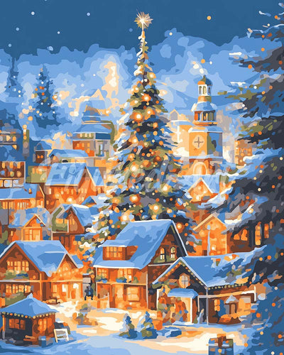Diamond Painting - Villaggio di Natale Scintillante