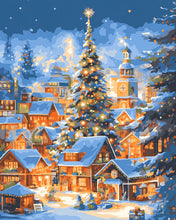 Carica l'immagine nel visualizzatore di Gallery, Diamond Painting - Villaggio di Natale Scintillante 40x50cm tela già incorniciata