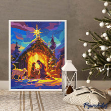 Carica l&#39;immagine nel visualizzatore di Gallery, Diamond Painting - Silent Night 40x50cm tela già incorniciata