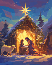 Carica l&#39;immagine nel visualizzatore di Gallery, Diamond Painting - Silent Night 40x50cm tela già incorniciata