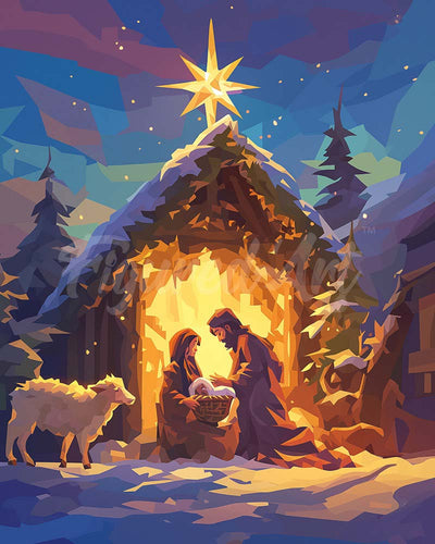 Diamond Painting - Silent Night 40x50cm tela già incorniciata