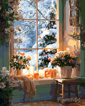 Carica l'immagine nel visualizzatore di Gallery, Diamond Painting - Inverno Romantico 40x50cm tela già incorniciata