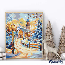 Carica l'immagine nel visualizzatore di Gallery, Diamond Painting - Sentiero per la Chiesa 40x50cm tela già incorniciata
