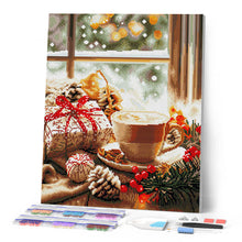 Carica l'immagine nel visualizzatore di Gallery, Diamond Painting - Cappuccino al sapor di Natale 40x50cm tela già incorniciata