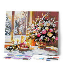 Carica l'immagine nel visualizzatore di Gallery, Diamond Painting - Vigilia di Natale Romantica 40x50cm tela già incorniciata