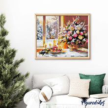 Carica l'immagine nel visualizzatore di Gallery, Diamond Painting - Vigilia di Natale Romantica 40x50cm tela già incorniciata