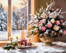 Carica l'immagine nel visualizzatore di Gallery, Diamond Painting - Vigilia di Natale Romantica 40x50cm tela già incorniciata