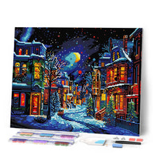 Carica l'immagine nel visualizzatore di Gallery, Diamond Painting - Luna Crescente d'Inverno 40x50cm tela già incorniciata