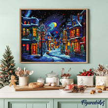 Carica l'immagine nel visualizzatore di Gallery, Diamond Painting - Luna Crescente d'Inverno 40x50cm tela già incorniciata