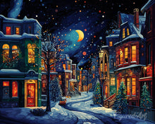 Carica l'immagine nel visualizzatore di Gallery, Diamond Painting - Luna Crescente d'Inverno 40x50cm tela già incorniciata