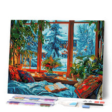 Carica l'immagine nel visualizzatore di Gallery, Diamond Painting - Sera Invernale Accogliente 40x50cm tela già incorniciata