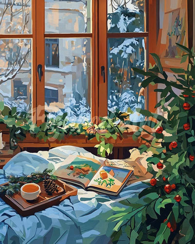 Diamond Painting - Inverno Accogliente a Letto